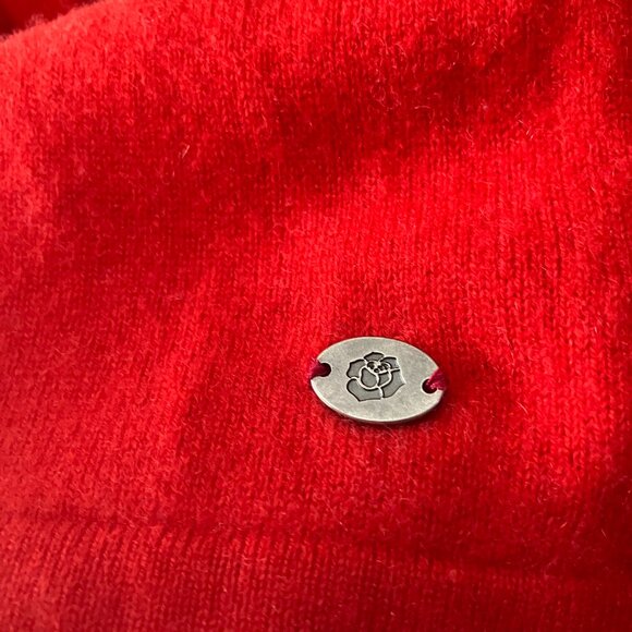 Elegance Paris women's sweater, long sleeves, red color.100 % cashmere - Picture 7 of 7